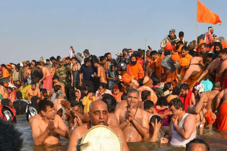 Shahi snan at Prayagraj Kumbh mela